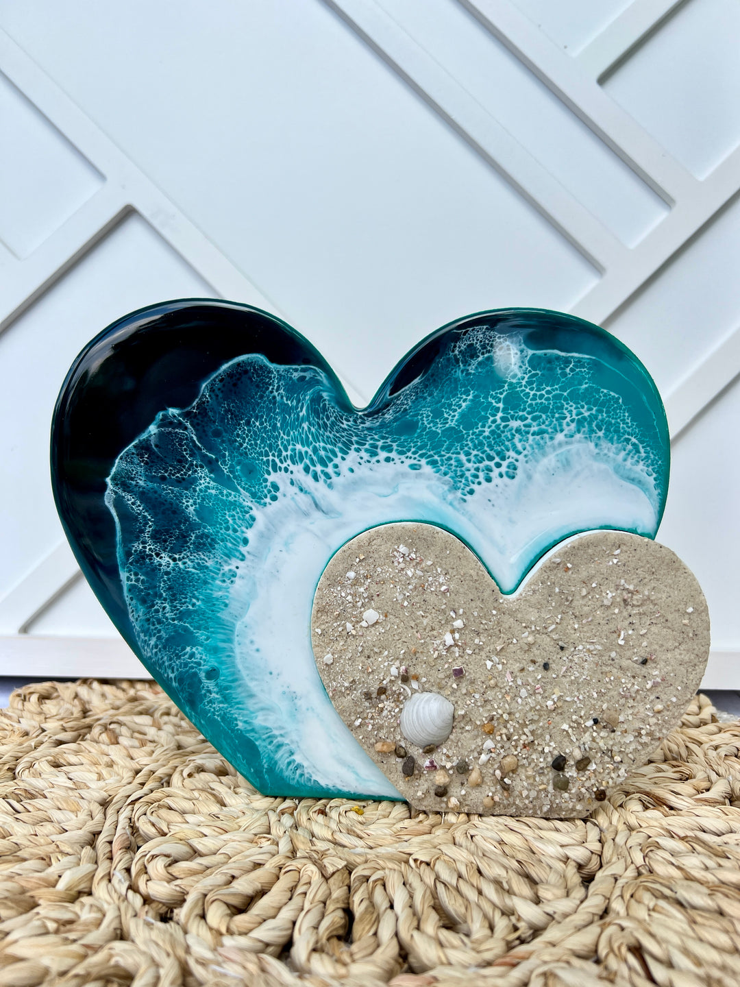 Ocean Resin Tabletop Heart