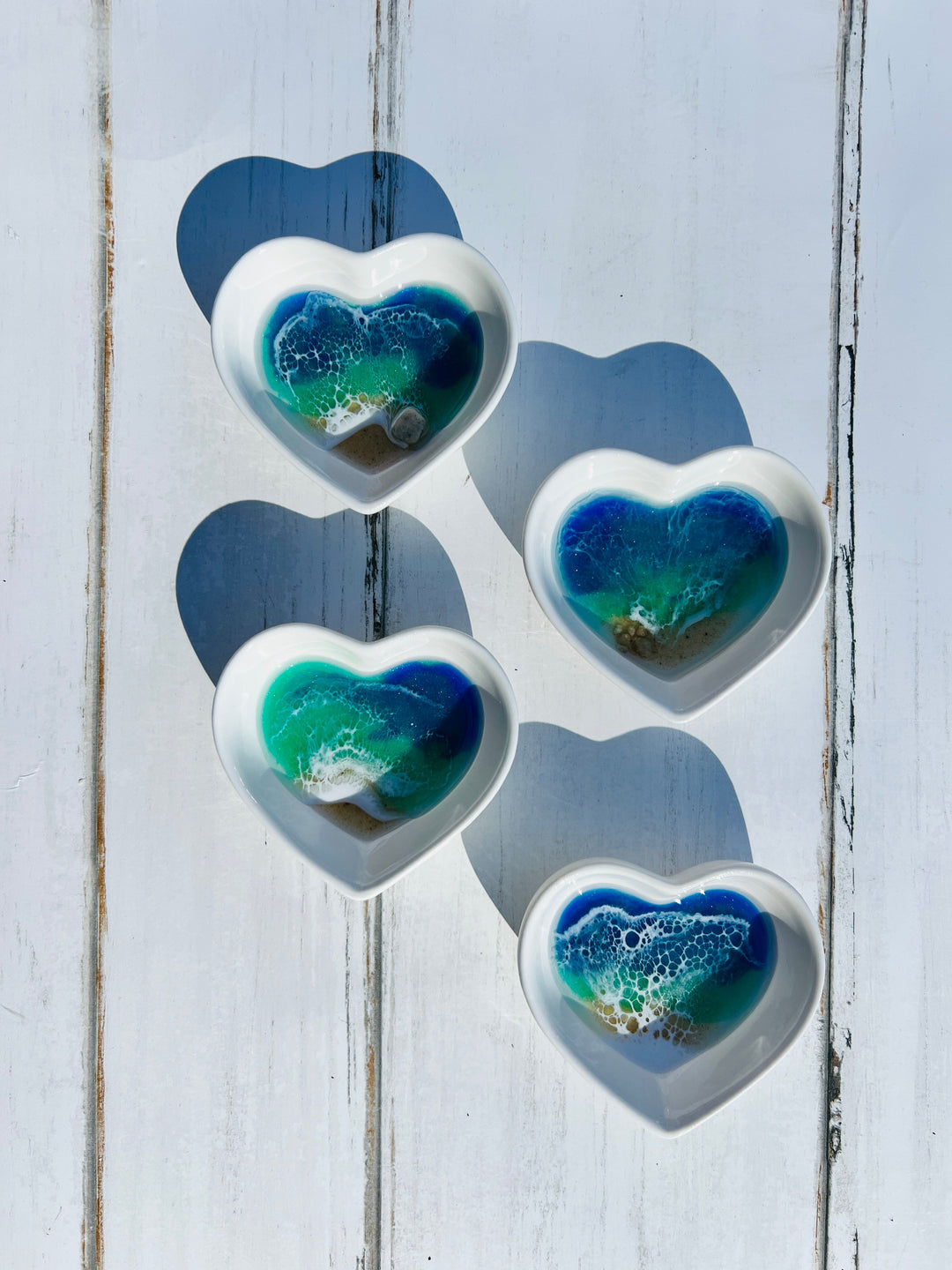 Teal Ocean Heart Jewelry Dish | Ceramic