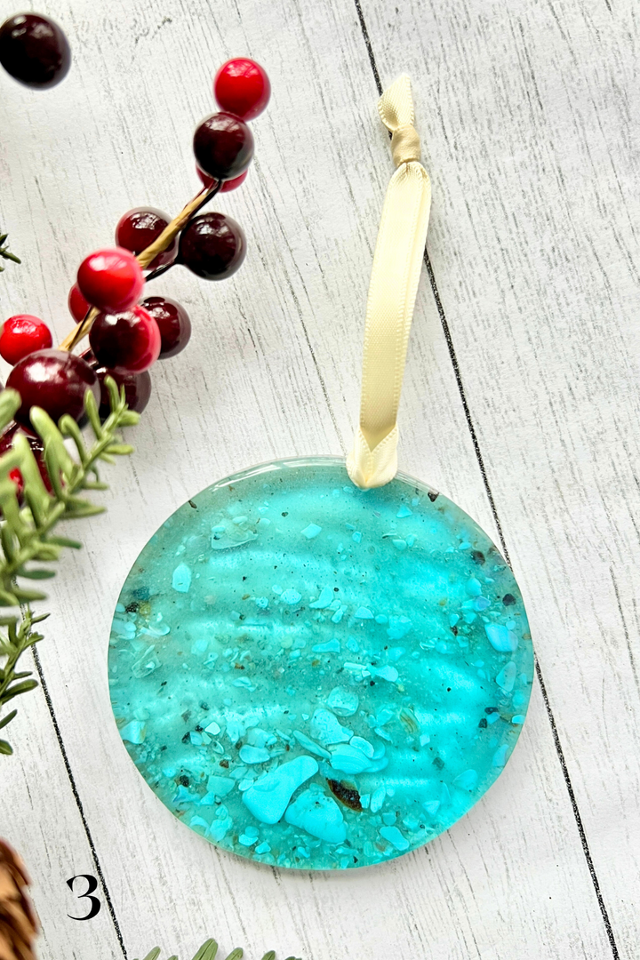 CrushedShell Resin Ornaments w/ Shark Teeth or Starfish