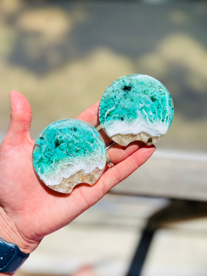 Beach-Themed Car Coasters