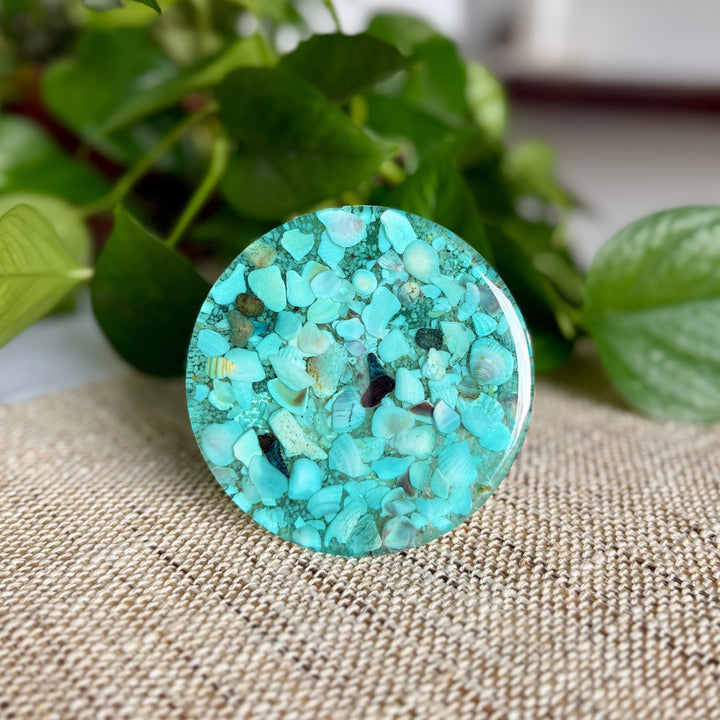 Ocean Resin Night Light – Real Shells, Beach Sand & Wave Design