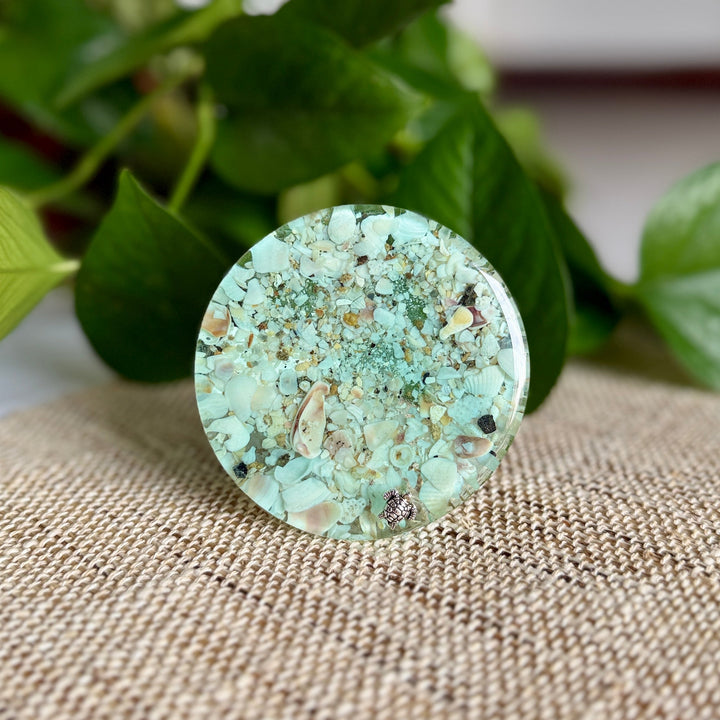 Ocean Resin Night Light – Real Shells, Beach Sand & Wave Design
