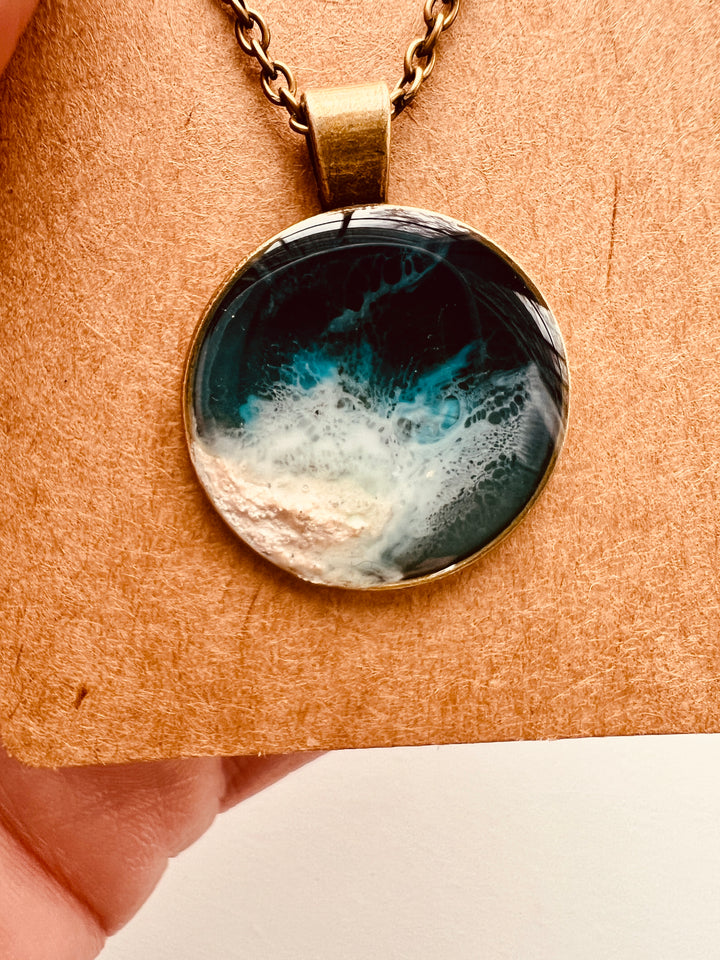 Small Wave Pendant Necklace