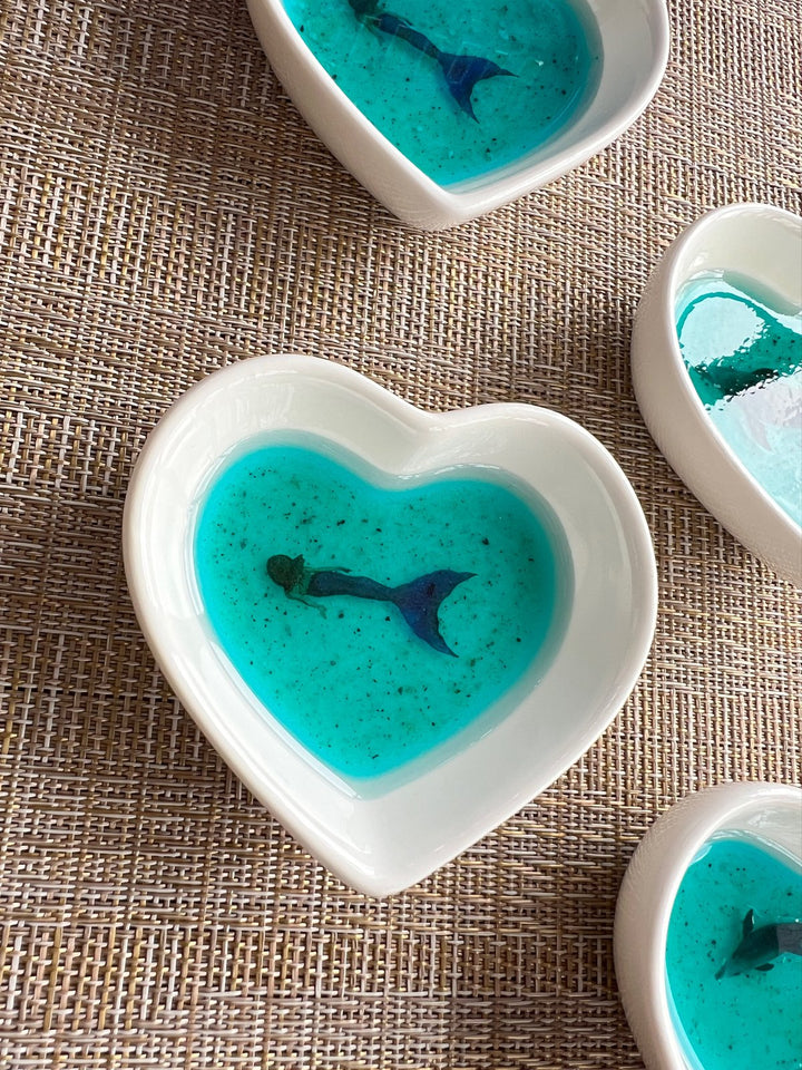 Teal Ocean Heart Jewelry Dish | Ceramic