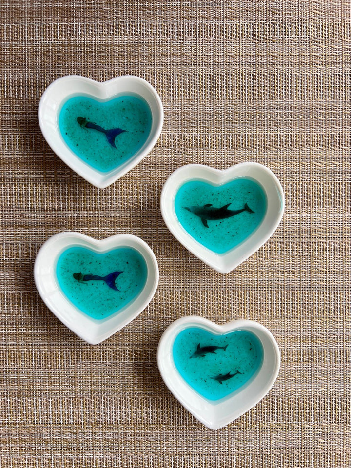 Teal Ocean Heart Jewelry Dish | Ceramic