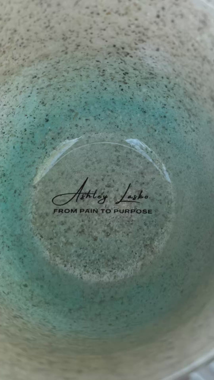 Ocean Resin Coffee Cup with Real Shells | Coastal Drink ware | Epoxy | 16oz