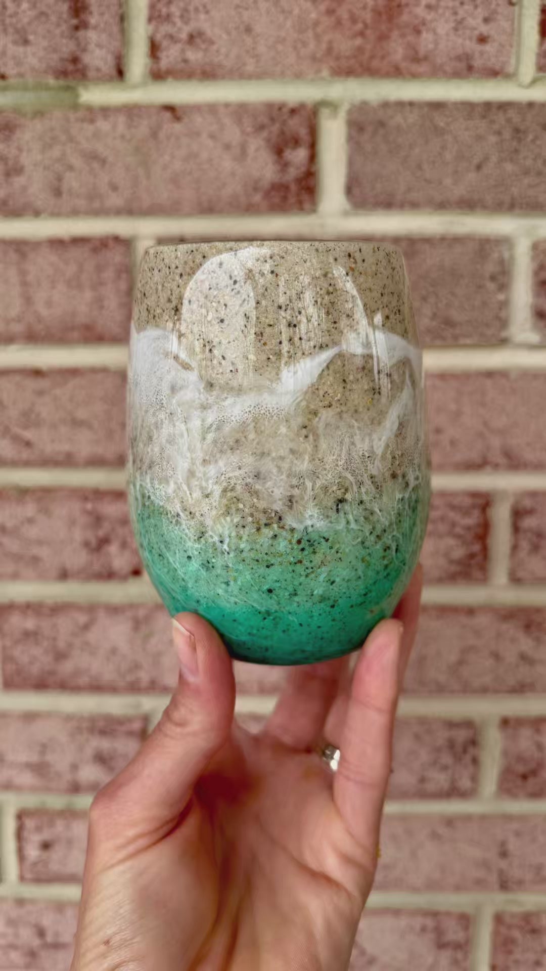 Ocean Resin Cup with Real Shells | Coastal Drink ware | Epoxy | 20 oz